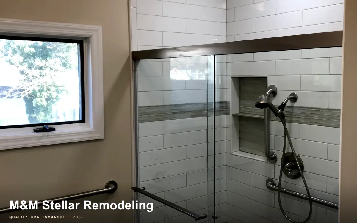M&M Stellar bathroom shower and tile work.